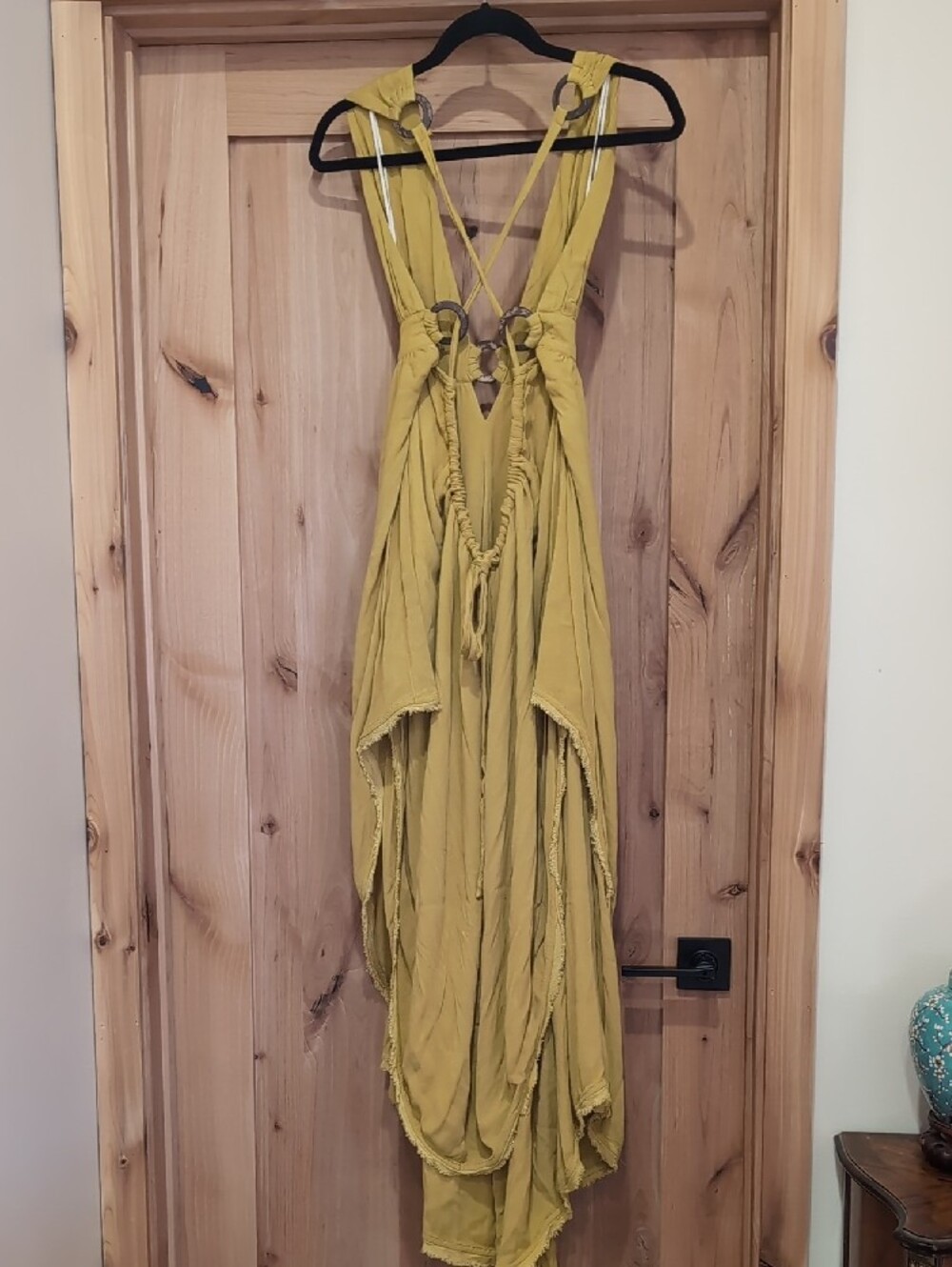 Free People Mustard Yellow Backless V-Neck Maxi Dress - Picture 3 of 5